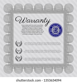Grey Retro Warranty template. With complex background. Customizable, Easy to edit and change colors. Cordial design. 