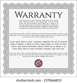 Grey Retro Warranty template. With complex background. Money style design. Vector illustration. 