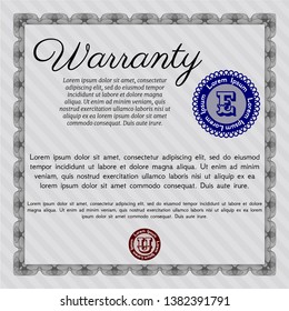 Grey Retro Warranty template. With complex background. Money design. Customizable, Easy to edit and change colors. 