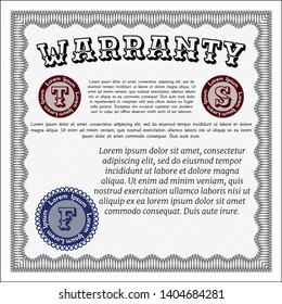 Grey Retro Warranty template. Complex background. Money Pattern design. Vector illustration. 