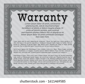 Grey Retro Warranty template. Complex background. Customizable, Easy to edit and change colors. Modern design. 