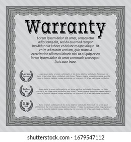 Grey Retro Warranty template. With complex linear background. Nice design. Customizable, Easy to edit and change colors. 