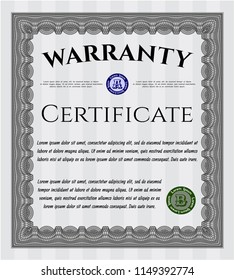Grey Retro Warranty template. Customizable, Easy to edit and change colors. With great quality guilloche pattern. Modern design. 