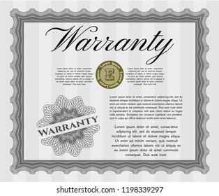 Grey Retro Warranty template. Customizable, Easy to edit and change colors. Easy to print. Perfect design. 