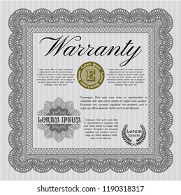 Grey Retro Warranty template. Retro design. Customizable, Easy to edit and change colors. Easy to print. 