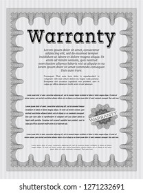 Grey Retro Warranty template. Retro design. Customizable, Easy to edit and change colors. With guilloche pattern. 