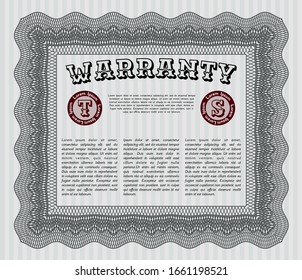 Grey Retro Warranty template. Elegant design. Easy to print. Detailed. 