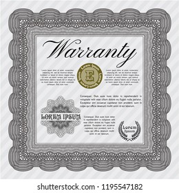 Grey Retro Warranty template. Good design. Easy to print. Detailed. 