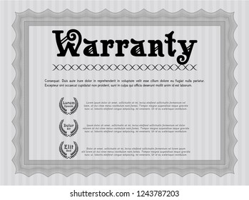 Grey Retro Warranty template. Good design. With great quality guilloche pattern. Customizable, Easy to edit and change colors. 