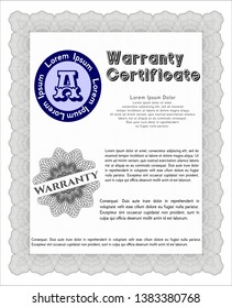 Grey Retro Warranty template. With guilloche pattern. Customizable, Easy to edit and change colors. Perfect design. 