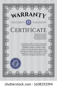 Grey Retro Warranty template. Lovely design. With background. Customizable, Easy to edit and change colors. 