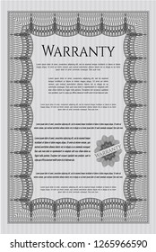 Grey Retro Warranty template. Perfect design. Detailed. With background. 