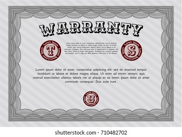 Grey Retro Warranty template. With quality background. Beauty design. Detailed. 