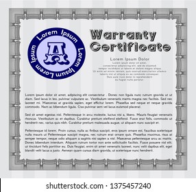 Grey Retro Warranty template. Sophisticated design. Easy to print. Detailed. 