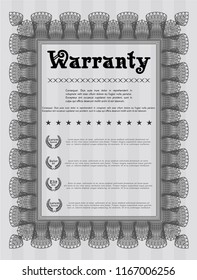 Grey Retro Warranty template. Vector illustration. With quality background. Retro design. 