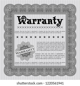 Grey Retro Warranty template. Vector illustration. With quality background. Superior design. 