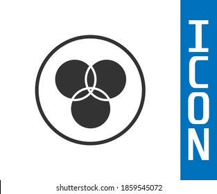 Grey RGB and CMYK color mixing icon isolated on white background.  Vector