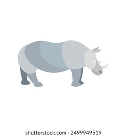 A grey rhinoceros with a single horn.