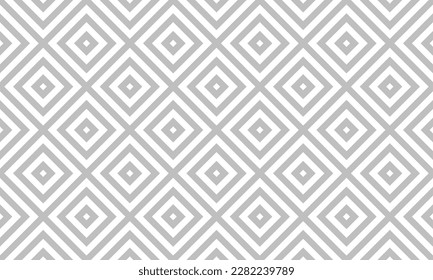 Grey rhombus geometric seamless pattern on white background. Vector Abstract.