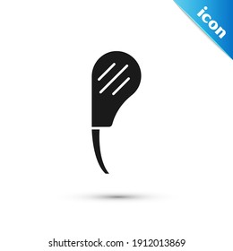 Icono de filetes de costilla gris aislado en fondo blanco. Carne de tomate. Carne.  Vector