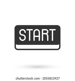 Grey Ribbon in finishing line icon isolated on white background. Symbol of finish line. Sport symbol or business concept.  Vector