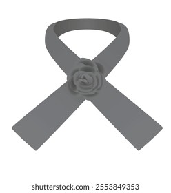 Grey ribbon isolated. vector illustration