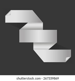 Grey ribbon. Paper infographic for business.