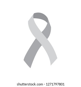 Grey ribbon symbol vector