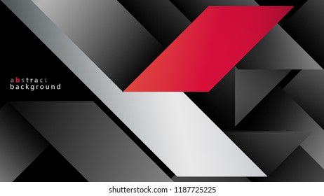 grey ribbons with red accent vector background