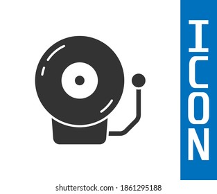 Grey Ringing alarm bell icon isolated on white background. Alarm symbol, service bell, handbell sign, notification symbol.  Vector