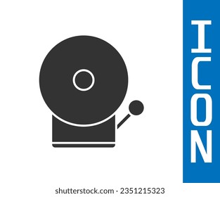 Grey Ringing alarm bell icon isolated on white background. Fire alarm system. Service bell, handbell sign, notification symbol.  Vector Illustration