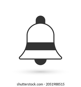 Grey Ringing bell icon isolated on white background. Alarm symbol, service bell, handbell sign, notification symbol.  Vector