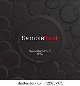 Grey Rings/Circles Abstract Background - sample text