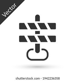 Grey Road barrier icon isolated on white background. Symbol of restricted area which are in under construction processes. Repair works. Vector