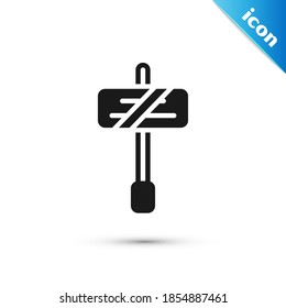 Grey Road traffic sign. Signpost icon isolated on white background. Pointer symbol. Isolated street information sign. Direction sign.  Vector