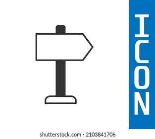 Grey Road traffic sign. Signpost icon isolated on white background. Pointer symbol. Isolated street information sign. Direction sign.  Vector