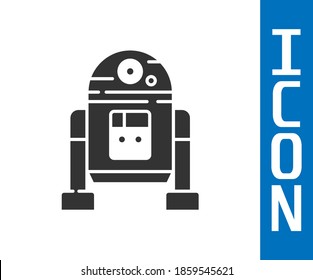 Grey Robot icon isolated on white background.  Vector
