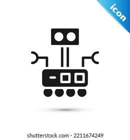 Icono de Robot gris aislado en fondo blanco. Inteligencia artificial, aprendizaje automático, computación en la nube.  Vector