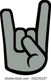 Grey rock hand icon