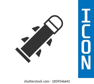 Grey Rocket icon isolated on white background.  Vector