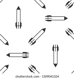 Grey Rocket icon isolated seamless pattern on white background.  Vector Illustration