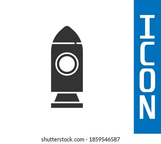 Graue Raketenschiff-Symbol einzeln auf weißem Hintergrund. Raumfahrt.  Vektorgrafik