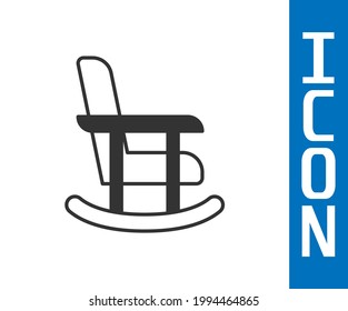 Grey Rocking chair icon isolated on white background.  Vector