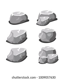 Grey Rocks Set - Mobile Game Assets