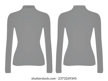 Grey roll neck shirt. vector illustration