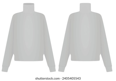 Camiseta de cuello de rollo gris. ilustración vectorial