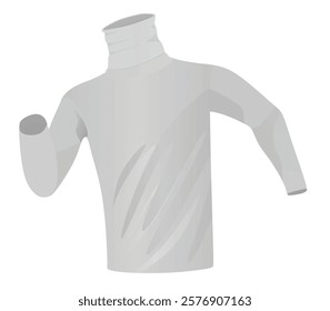 Grey roll neck shirt. vector illustration