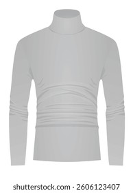 Grey roll neck shirt. vector illustration