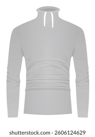 Grey roll neck shirt. vector illustration