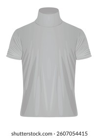 Grey roll neck shirt. vector illustration